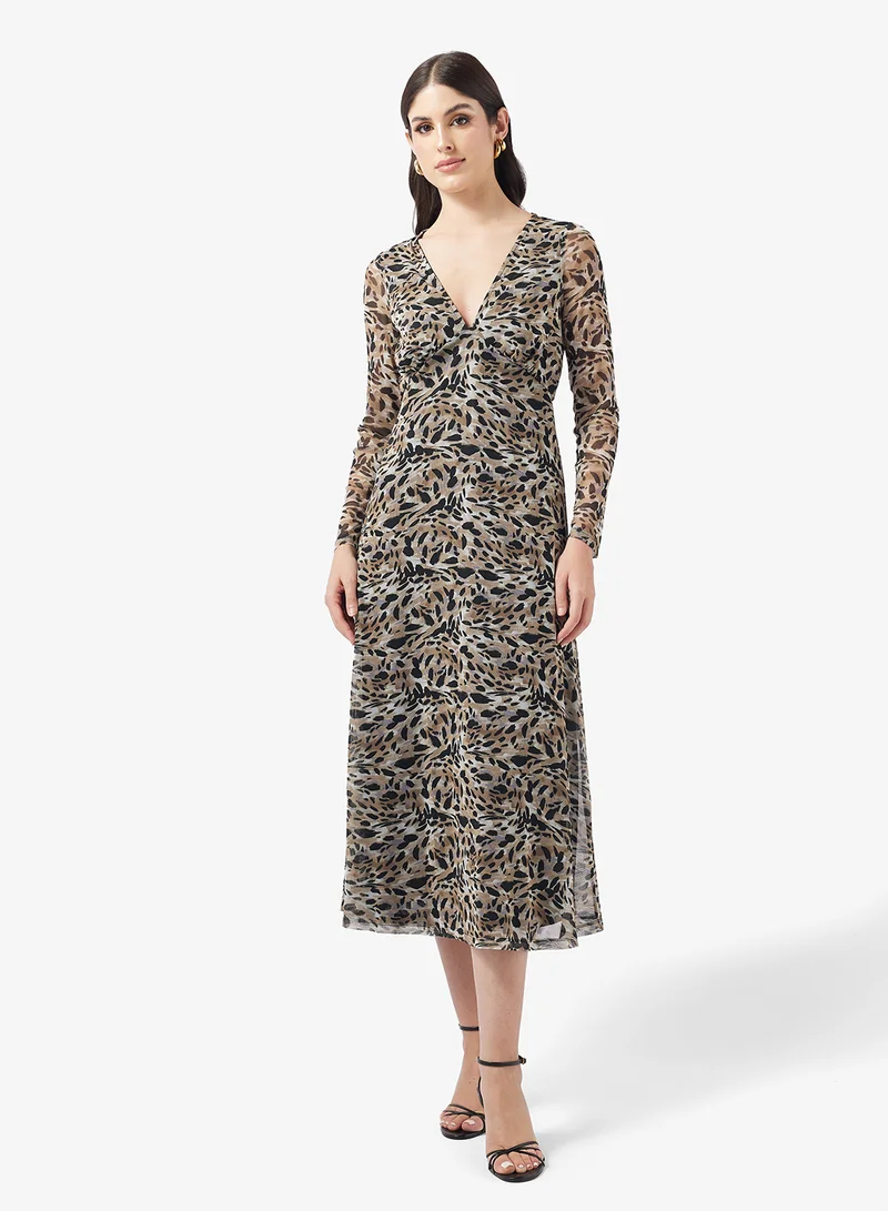 Little Mistress Casual Mesh Midi Dress